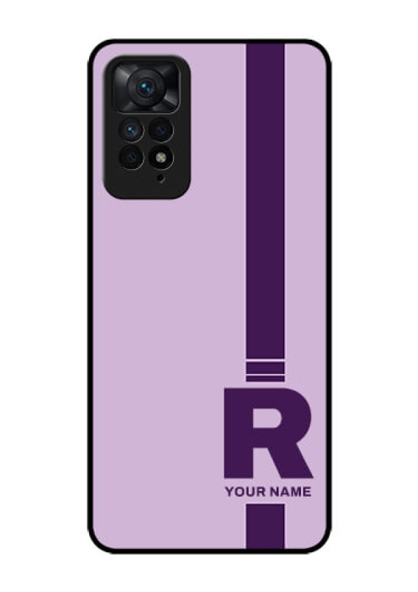 Xiaomi Redmi Note 11 Pro 5G Photo Printing on Glass Case - Simple dual tone stripe with name Design