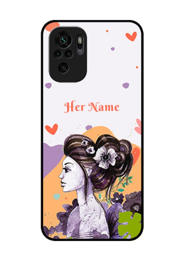 Xiaomi Redmi Note 11 Se Personalized Glass Phone Case - Woman And Nature Design