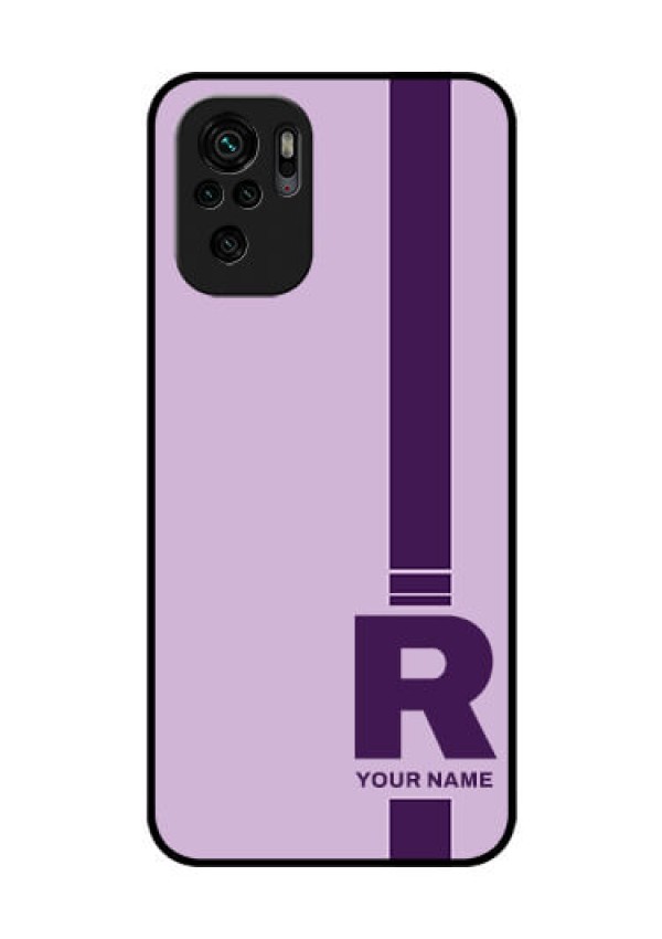Xiaomi Redmi Note 11 Se Photo Printing on Glass Case - Simple dual tone stripe with name Design