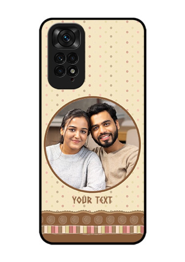 Redmi Note 11 Custom Glass Mobile Case - Brown Dotted Mobile Case Design