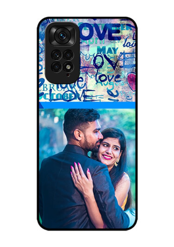 Redmi Note 11 Custom Glass Mobile Case - Colorful Love Design