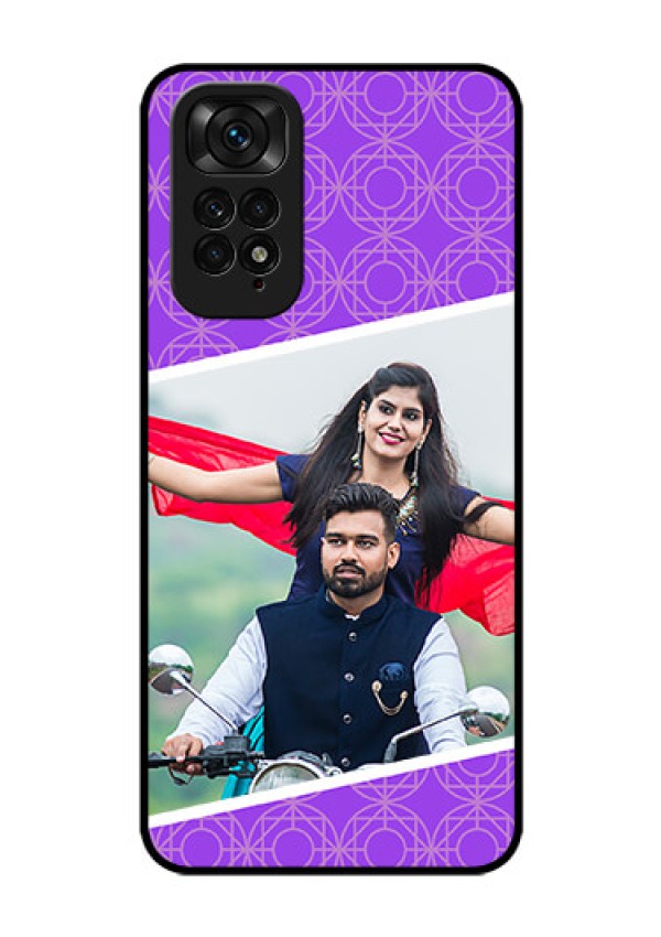Redmi Note 11 Custom Glass Phone Case - Violet Pattern Design