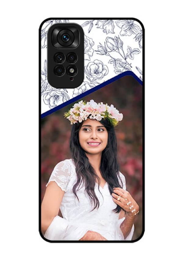 Redmi Note 11 Personalized Glass Phone Case - Premium Floral Design