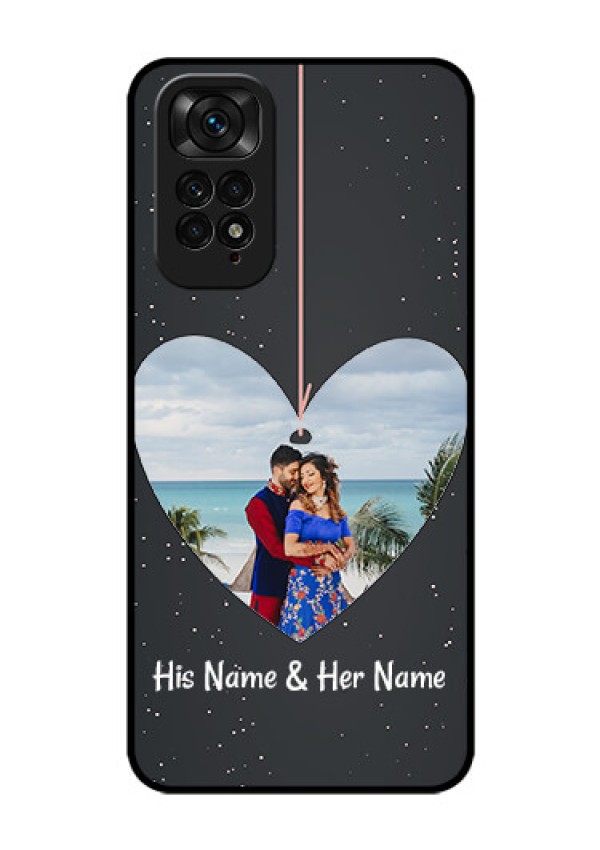 Redmi Note 11 Custom Glass Phone Case - Hanging Heart Design
