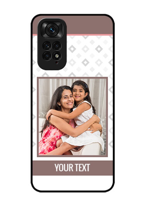 Redmi Note 11 Photo Printing on Glass Case - Simple Diamond Design
