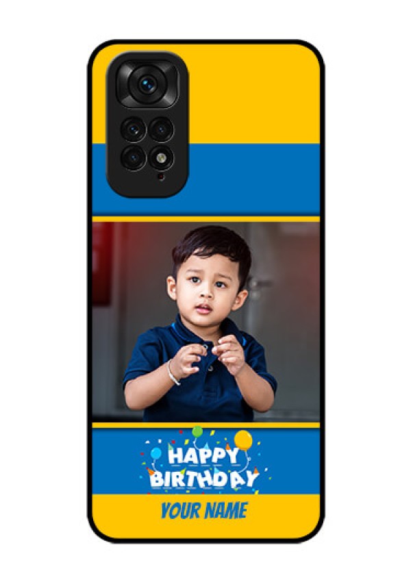 Redmi Note 11 Custom Glass Mobile Case - Birthday Wishes Design
