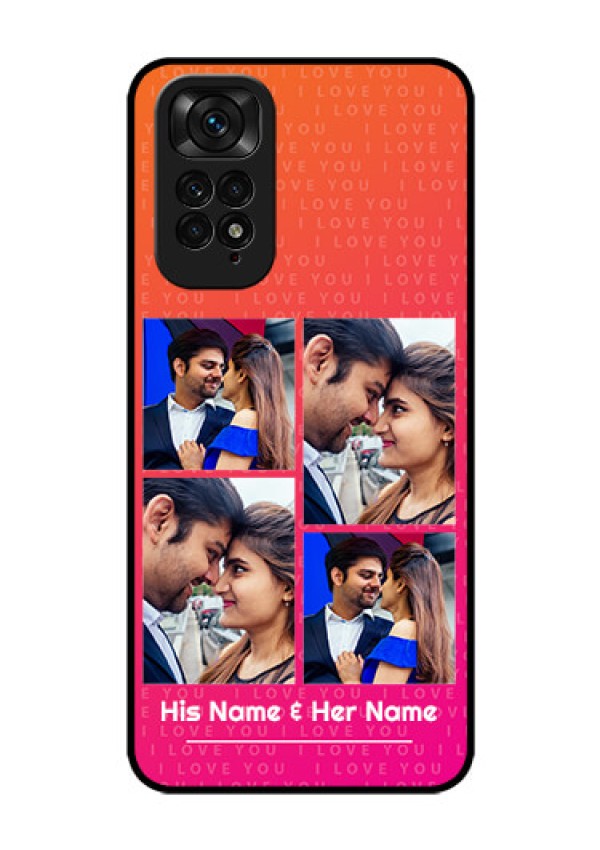 Redmi Note 11 Custom Glass Phone Case - I Love You Pink Design