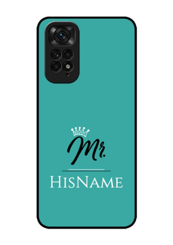 Redmi Note 11 Custom Glass Phone Case Mr with Name