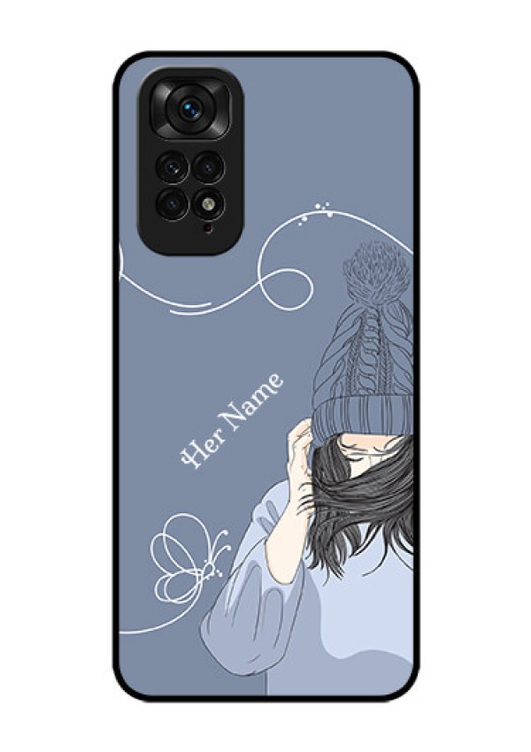 Xiaomi Redmi Note 11 Custom Glass Mobile Case - Girl in winter outfit Design