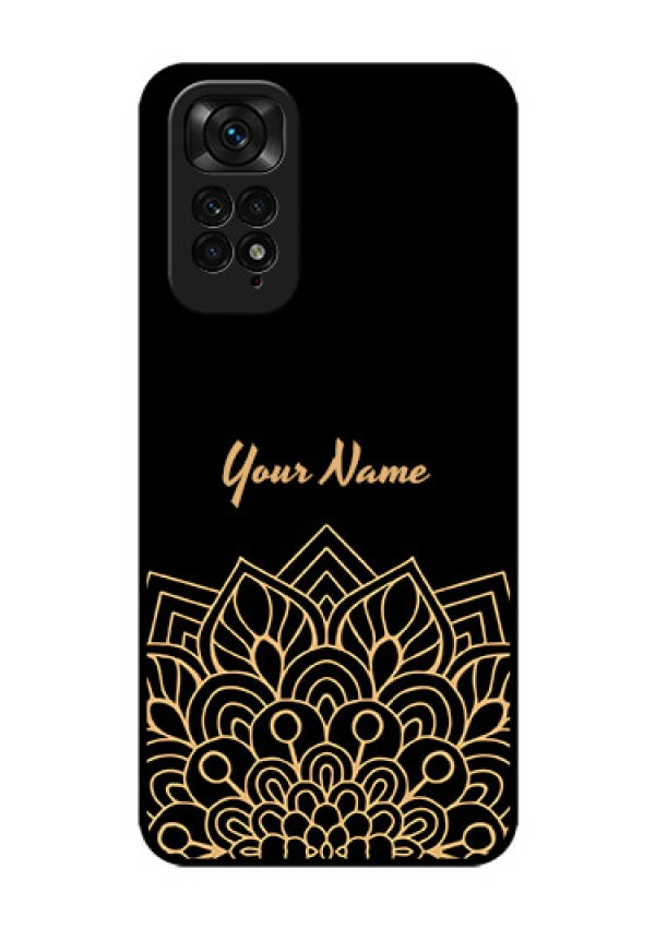 Xiaomi Redmi Note 11 Custom Glass Phone Case - Golden mandala Design