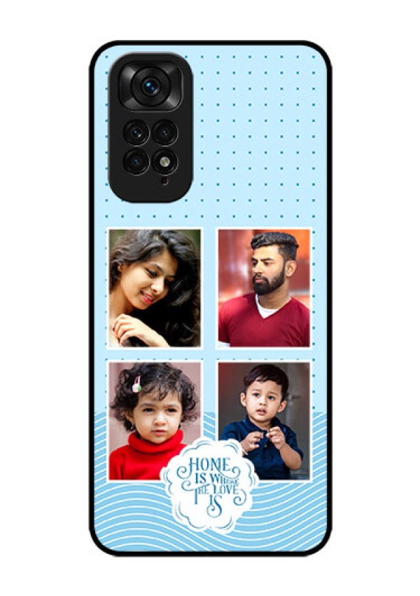 Xiaomi Redmi Note 11 Custom Glass Phone Case - Cute love quote with 4 pic upload Design