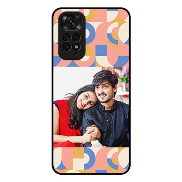 Xiaomi Redmi Note 11 Photo Printing on Glass Case - Semi-circle Maze Pattern Design