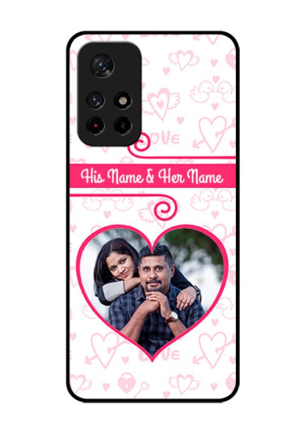 Redmi Note 11T 5g Personalized Glass Phone Case - Heart Shape Love Design