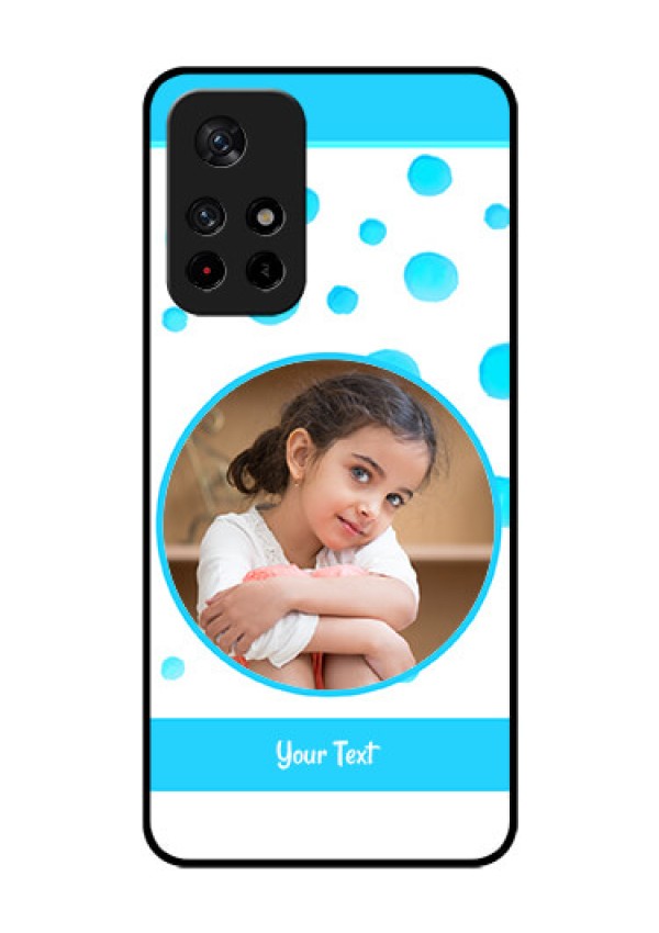 Redmi Note 11T 5g Photo Printing on Glass Case - Blue Bubbles Pattern Design