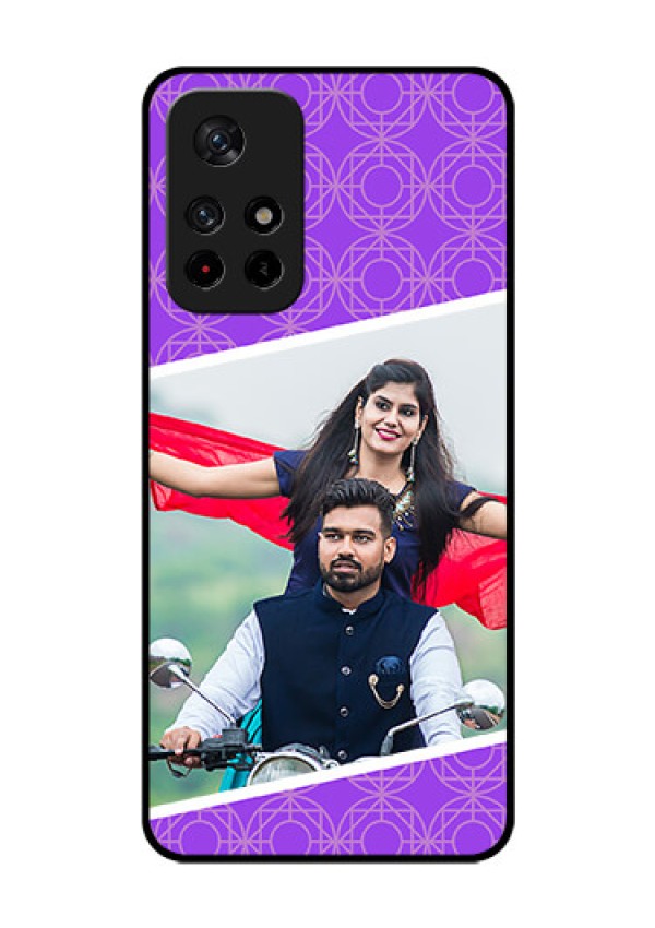 Redmi Note 11T 5g Custom Glass Phone Case - Violet Pattern Design