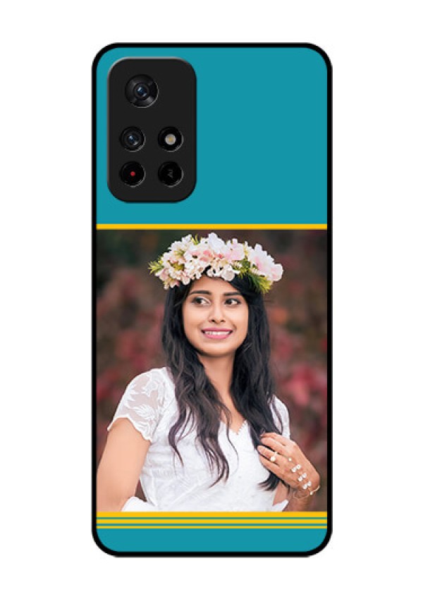 Redmi Note 11T 5g Custom Glass Phone Case - Yellow & Blue Design