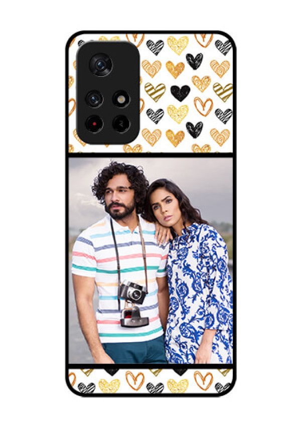 Redmi Note 11T 5g Photo Printing on Glass Case - Love Symbol Design
