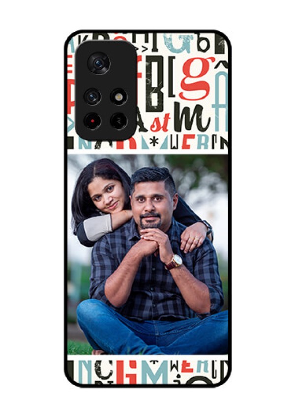 Redmi Note 11T 5g Personalized Glass Phone Case - Alphabet Design