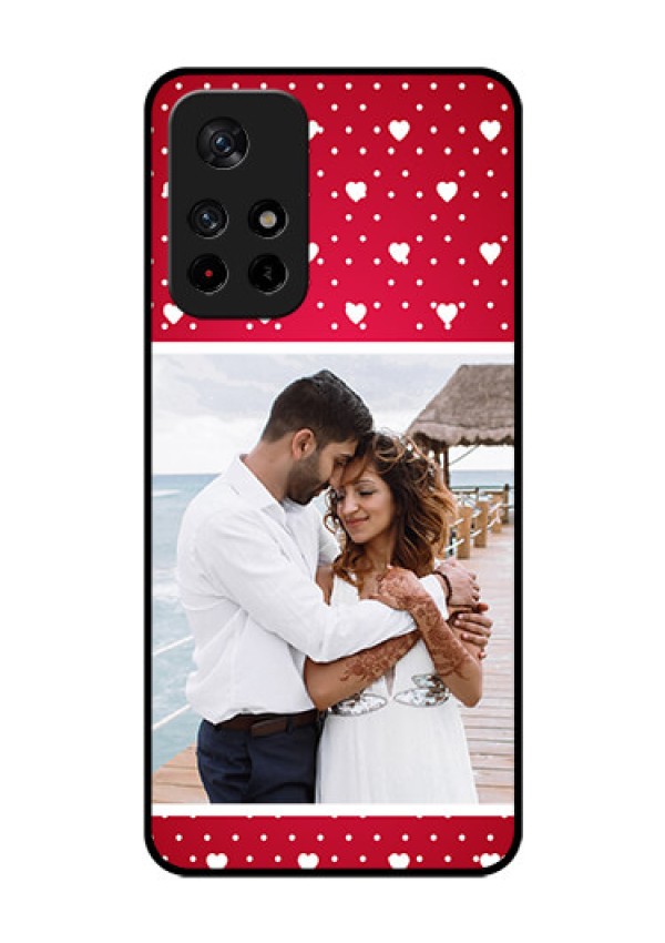Redmi Note 11T 5g Photo Printing on Glass Case - Hearts Mobile Case Design