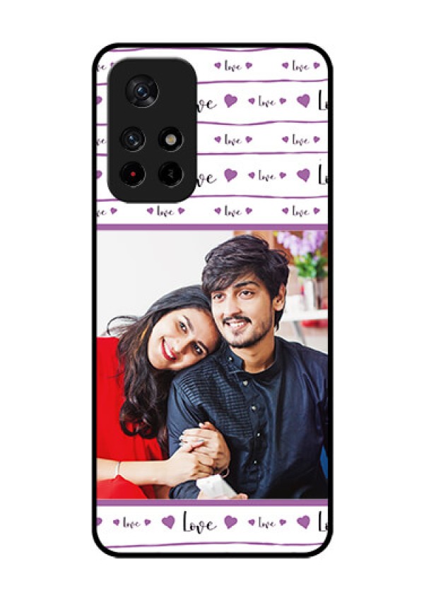 Redmi Note 11T 5g Custom Glass Mobile Case - Couples Heart Design