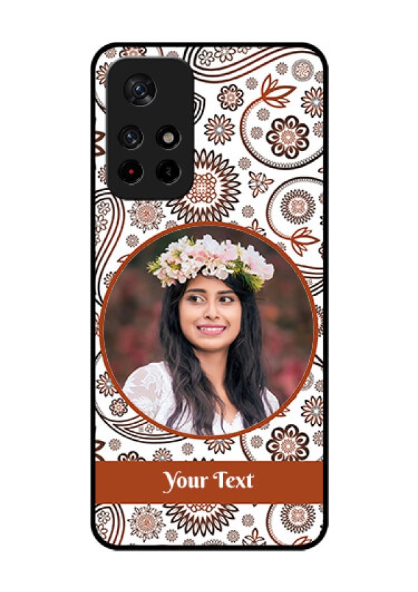 Redmi Note 11T 5g Custom Glass Mobile Case - Abstract Flower Design