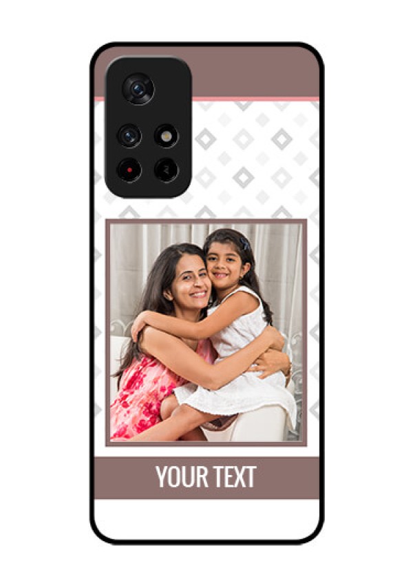 Redmi Note 11T 5g Photo Printing on Glass Case - Simple Diamond Design