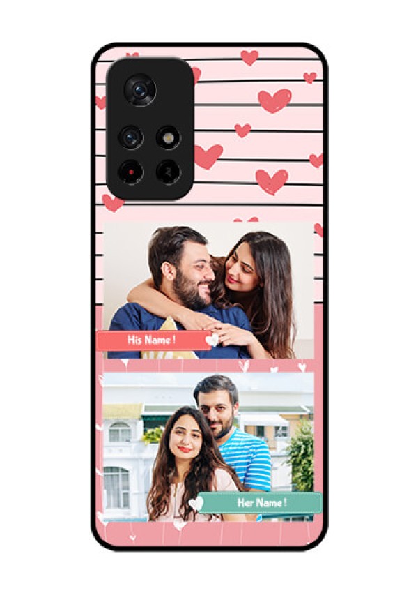 Redmi Note 11T 5g Custom Glass Mobile Case - Photo with Heart Design