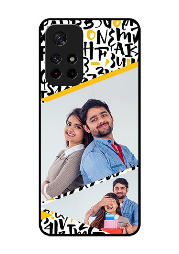 Redmi Note 11T 5g Custom Glass Mobile Case - Letters Pattern Design
