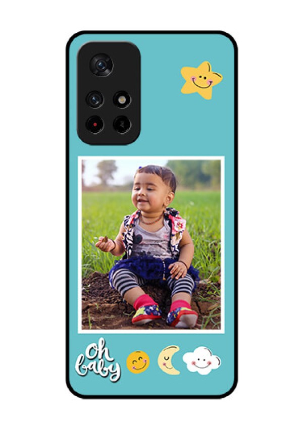 Redmi Note 11T 5g Personalized Glass Phone Case - Smiley Kids Stars Design