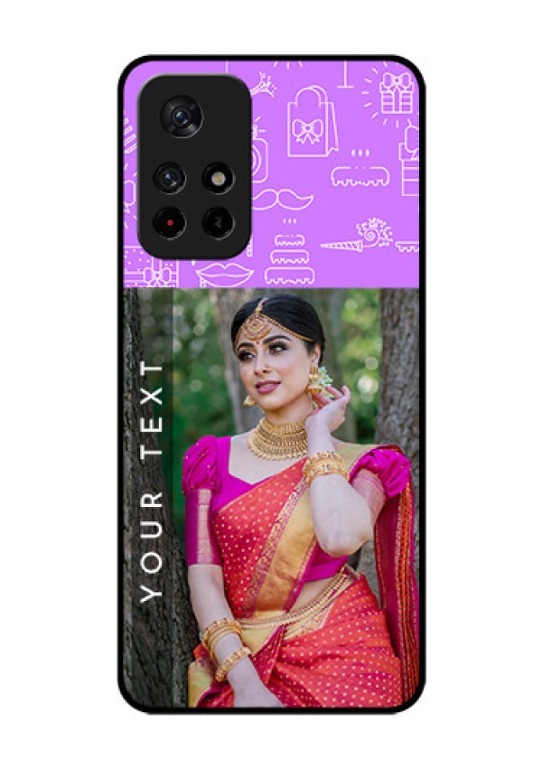 Redmi Note 11T 5g Custom Glass Mobile Case - Birthday Icons Design