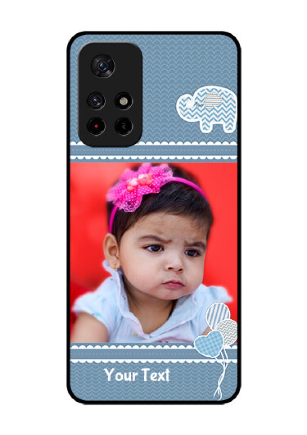 Redmi Note 11T 5g Photo Printing on Glass Case - with Kids Pattern Design