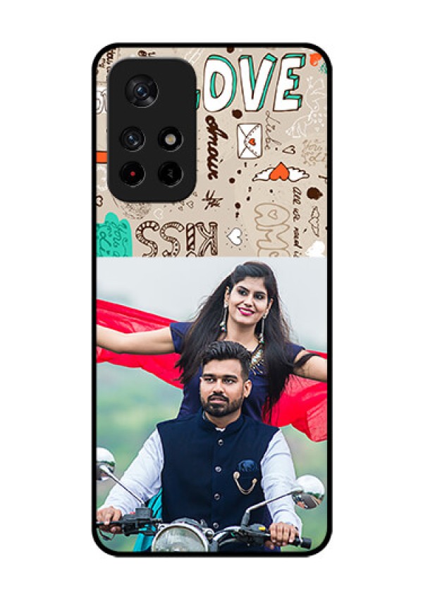 Redmi Note 11T 5g Custom Glass Phone Case - Love Doodle Pattern