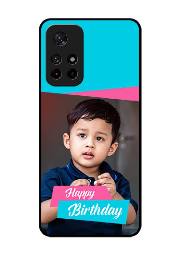 Redmi Note 11T 5g Personalized Glass Phone Case - Image Holder with 2 Color Design