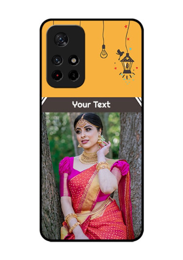 Redmi Note 11T 5g Custom Glass Mobile Case - with Family Picture and Icons