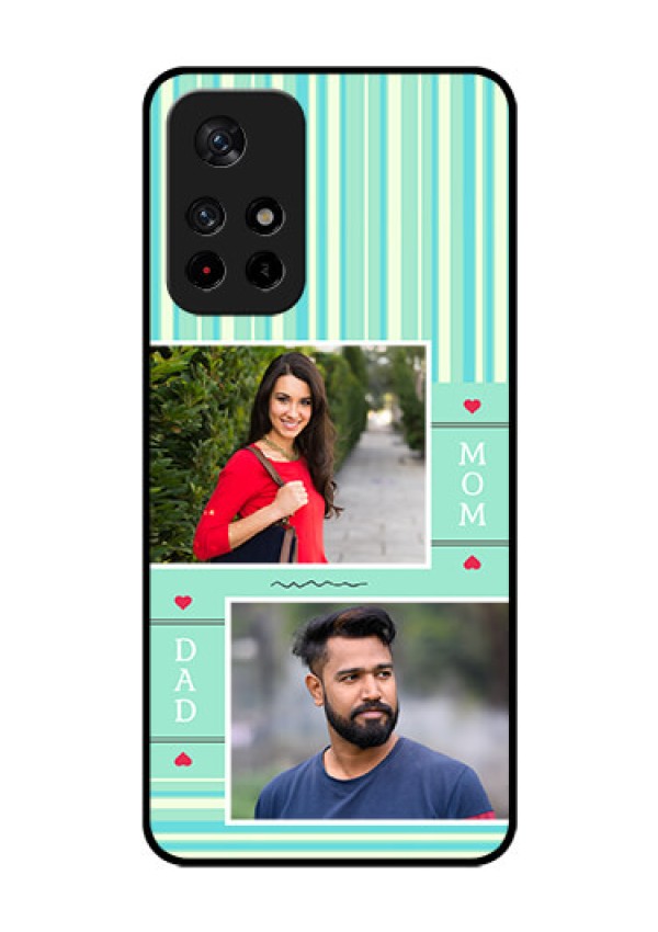 Redmi Note 11T 5g Custom Glass Phone Case - Mom & Dad Pic Design