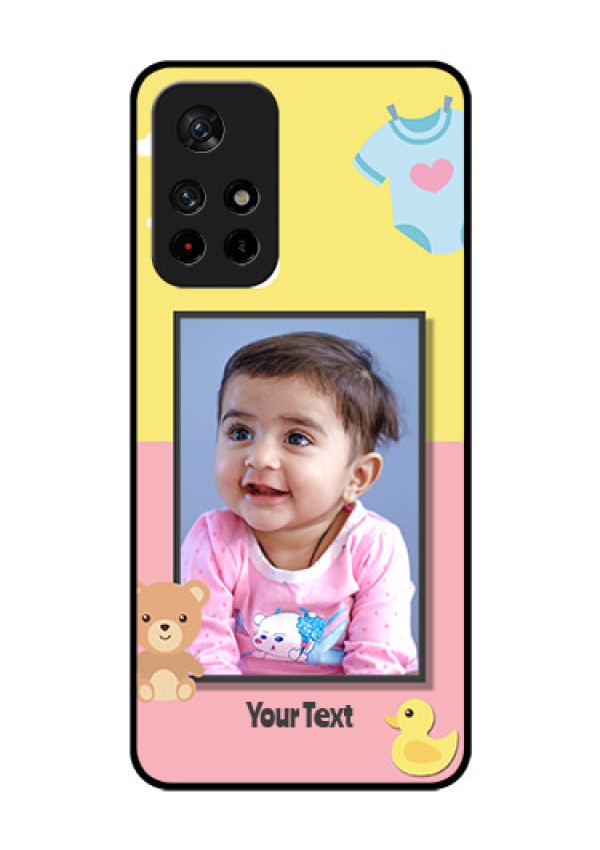 Redmi Note 11T 5g Photo Printing on Glass Case - Kids 2 Color Design