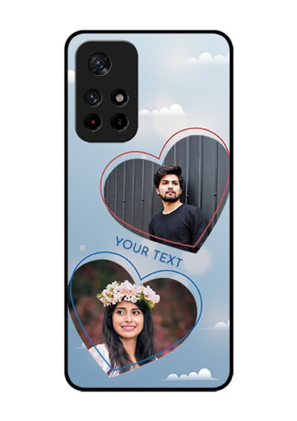 Redmi Note 11T 5g Custom Glass Mobile Case - Blue Color Couple Design