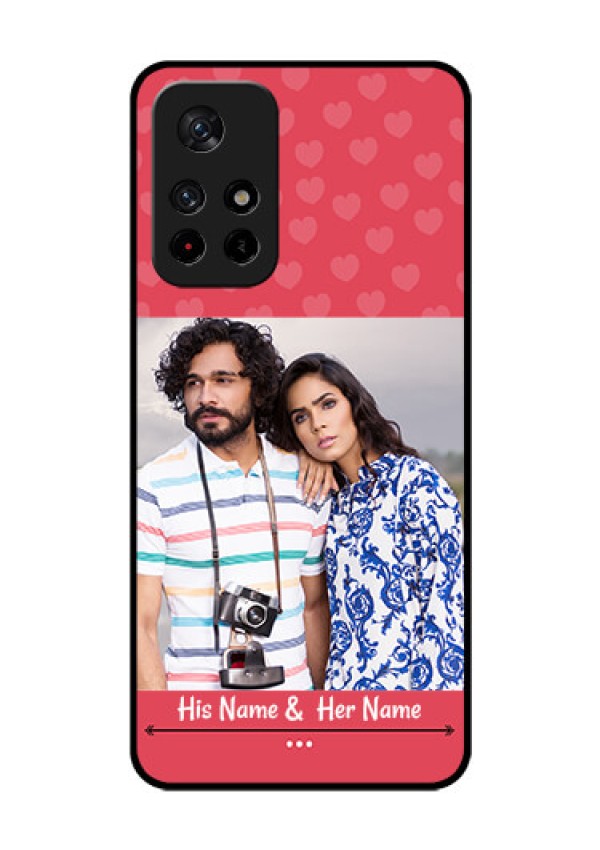 Redmi Note 11T 5g Photo Printing on Glass Case - Simple Love Design