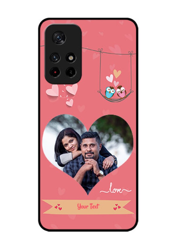Redmi Note 11T 5g Personalized Glass Phone Case - Peach Color Love Design