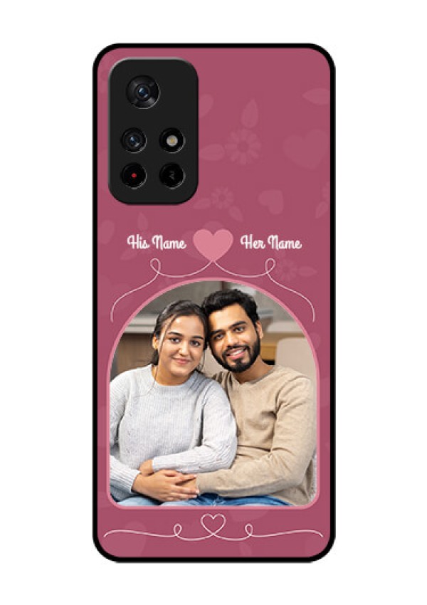 Redmi Note 11T 5g Photo Printing on Glass Case - Love Floral Design