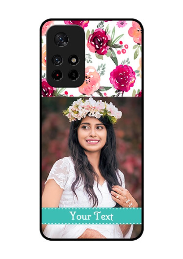 Redmi Note 11T 5g Custom Glass Phone Case - Watercolor Floral Design