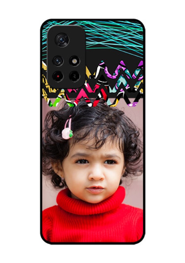 Redmi Note 11T 5g Personalized Glass Phone Case - Neon Abstract Design