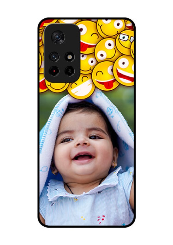 Redmi Note 11T 5g Custom Glass Mobile Case - with Smiley Emoji Design