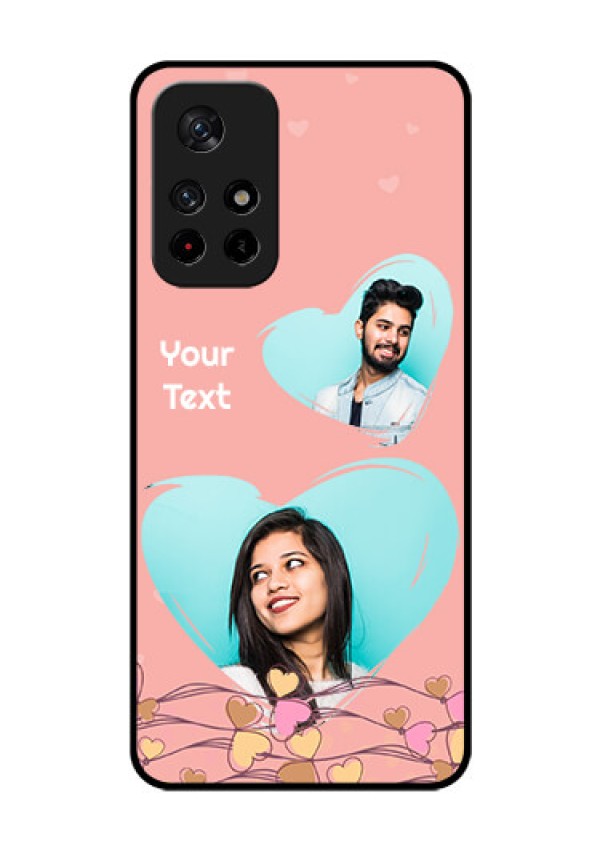 Redmi Note 11T 5g Custom Glass Mobile Case - Love Doodle Design