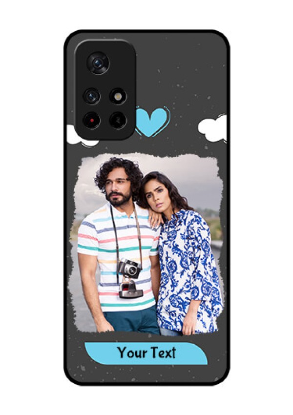 Redmi Note 11T 5g Custom Glass Phone Case - Splashes with love doodles Design