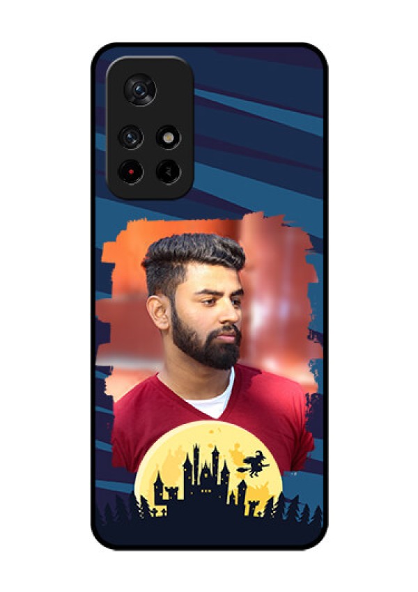 Redmi Note 11T 5g Photo Printing on Glass Case - Halloween Witch Design
