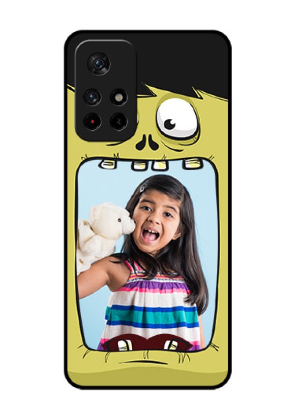 Redmi Note 11T 5g Personalized Glass Phone Case - Cartoon monster back case Design