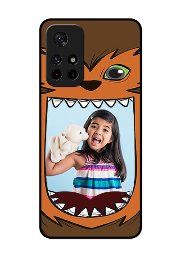 Redmi Note 11T 5g Photo Printing on Glass Case - Owl Monster Back Case Design