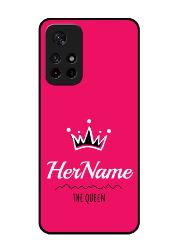 Redmi Note 11T 5g Glass Phone Case Queen with Name