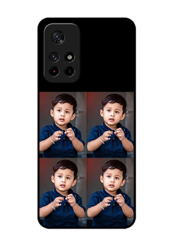 Redmi Note 11T 5g 4 Image Holder on Glass Mobile Cover